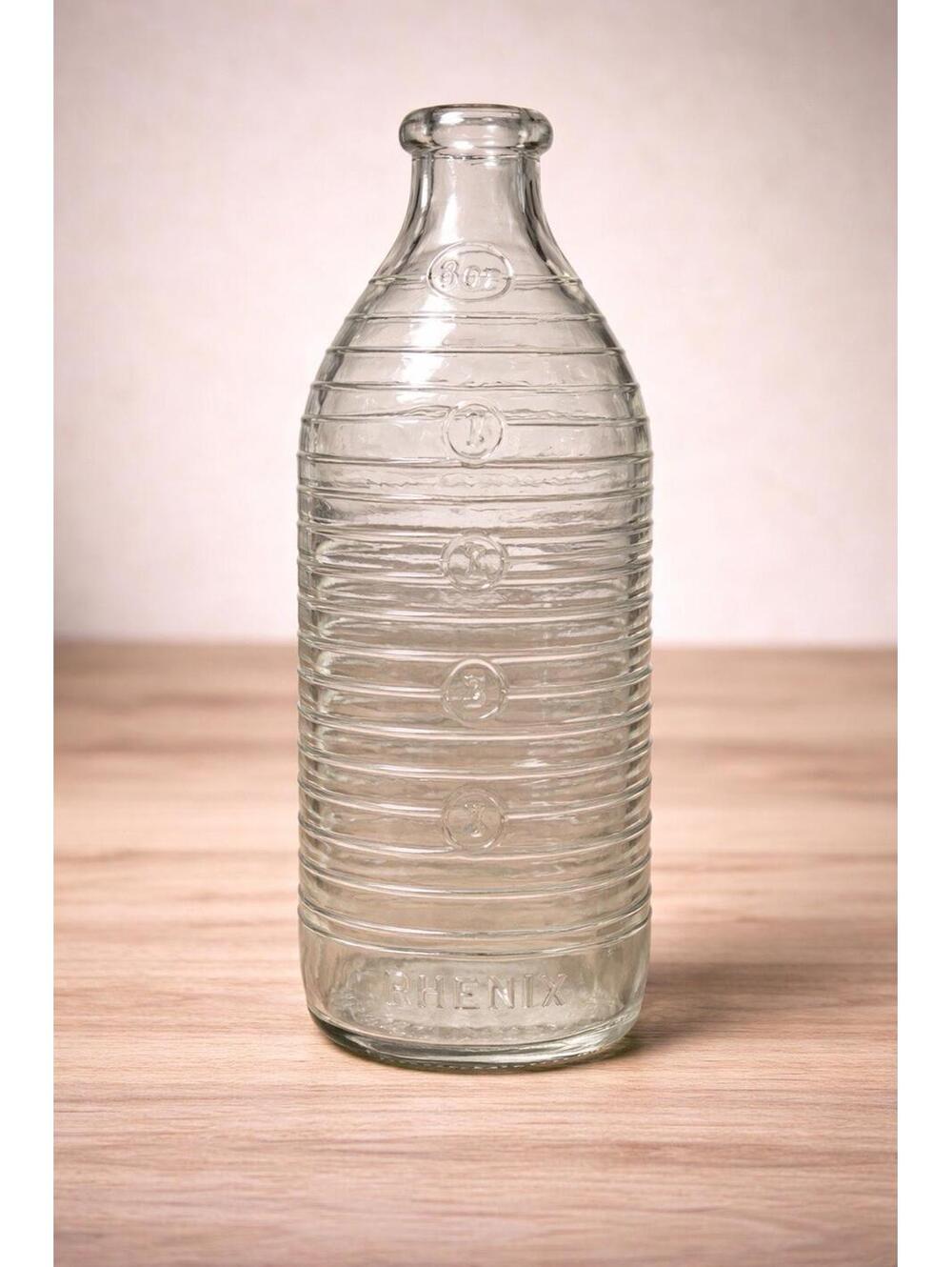 Armstrong USA 1955 Phenix Ovale Nurser Clear Glass Baby Milk Bottle, 2x1.75x7”